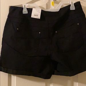 High waisted black shorts
